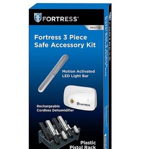 Fortress 3 Piece Safe Accessory Kit w/Light Bar, Dehumidifier, Pistol Rack NEW